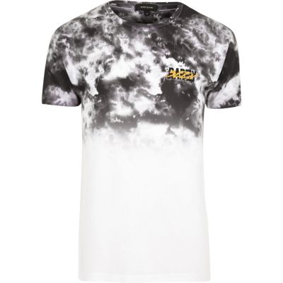 White and grey tie dye T-shirt